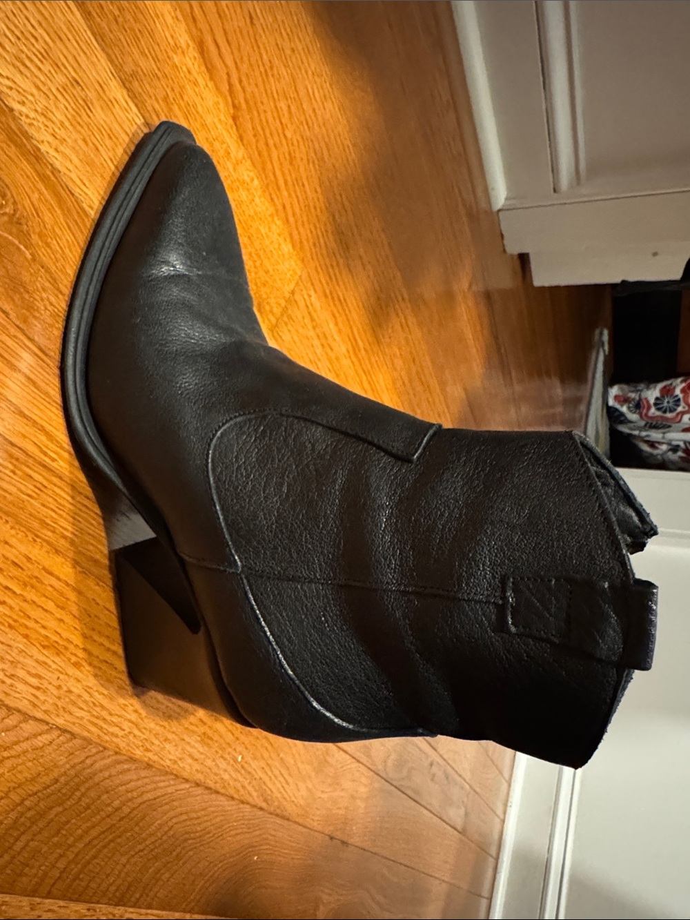 Women's Black Western-Style Ankle Bootie